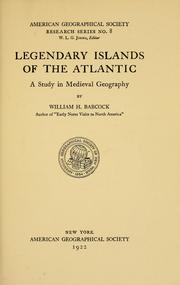 Cover of: Legendary islands of the Atlantic: a study in medieval geography