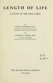 Cover of: Length of life: a study of the life table