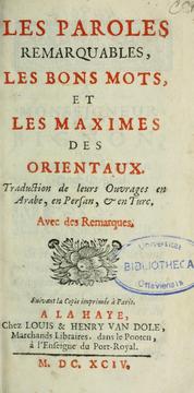 Cover of: Les paroles remarquables by Antoine Galland