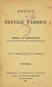 Cover of: Design in textile fabrics