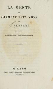 Cover of: La mente di Giambattista Vico by Ferrari, Giuseppe