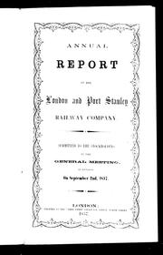 Annual report of the London and Port Stanley Railway Company by London and Port Stanley Railway Company