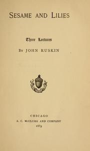 Cover of: Sesame and lilies by John Ruskin