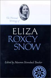 Cover of: The Personal Writings of Eliza Roxcy Snow (Life Writings of Frontier Women, V. 5)