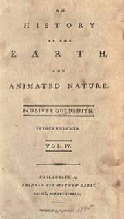 Cover of: An history of the earth, and animated nature by Oliver Goldsmith