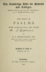 Cover of: The book of Psalms, with introd. and notes by A.F. Kirkpatrick