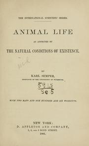 Cover of: Animal life as affected by the natural conditions of existence.