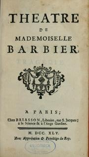Cover of: Théâtre de mademoiselle Barbier