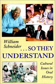 Cover of: --so they understand: cultural issues in oral history