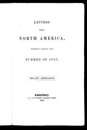 Cover of: Letters from North America by Allen Page Moor, Allen Page Moor