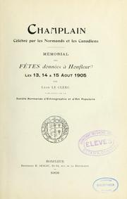 Cover of: Champlain célébré par les Normands et les Canadiens by Léon Leclerc