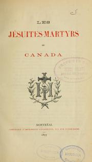 Cover of: Les Jésuites martyrs du Canada