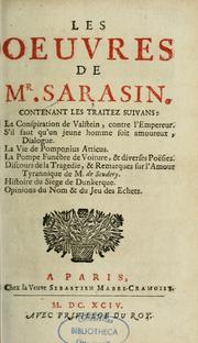 Cover of: Les Oeuvres de Mr Sarasin