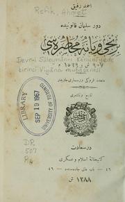 Cover of: Devr-i Süleyman-i Kanunide birinci Viyana muhasarasi by Ahmet Refik