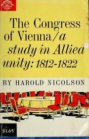 Cover of: The Congress of Vienna by Harold Nicolson