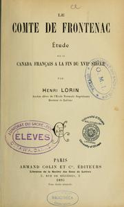 Cover of: Le comte de Frontenac by Lorin, Henri