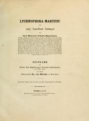 Cover of: Lychnophora Martius! und einige benachbarte Gattungen