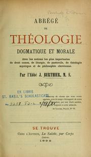 Cover of: Abrégé de théologie dogmatique et morale