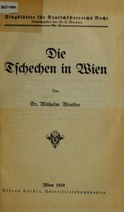 Cover of: Die Tschechen in Wien