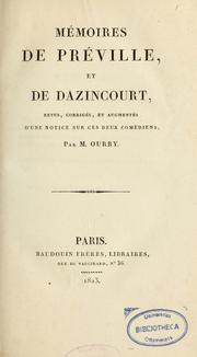 Cover of: Mémoires de Préville et de Dazincourt