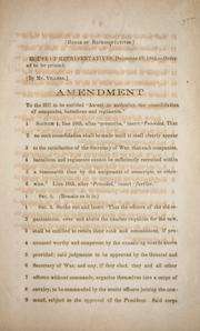 Cover of: Amendment to the bill to be entitled "An act to authorize the consolidation of companies, battalions and regiments."