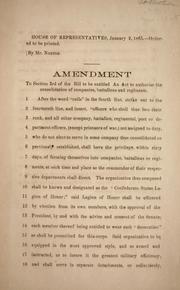 Cover of: Amendment to section 3rd of the bill to be entitled An act to authorize the consolidation of companies, battalions and regiments.