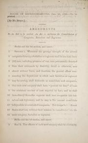 Cover of: Amendments to the bill to be entitled An act to authorize the consolidation of companies, battalions, and regiments.