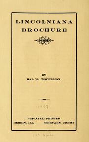 Cover of: Lincolniana brochure