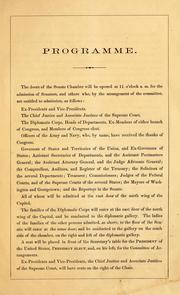 Cover of: Arrangements for the inauguration of the President of the United States, on the fourth of March, 1865 by Inaugural Committee (U.S. : 1965)