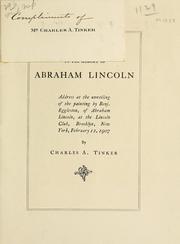 Cover of: A simple tribute to the memory of Abraham Lincoln by Charles A. Tinker