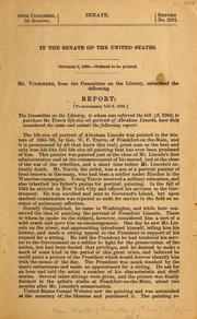 Cover of: Report by United States. Congress. Senate. Committee on the Library