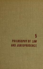 Cover of: Philosophy of law and jurisprudence