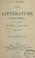 Cover image for Cours de littérature dramatique