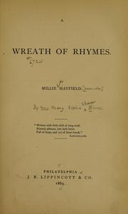 Cover of: A wreath of rhymes. by Homes, Mary Sophia Shaw Mrs.