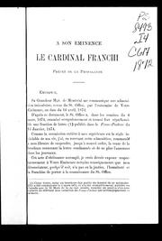 Cover of: [Lettre justificative d'Alphonse Villeneuve au Cardinal Franchi]