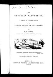 Cover of: The Canadian naturalist by Philip Henry Gosse