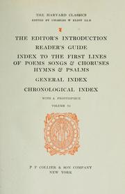 Cover of: The editor's introduction ; reader's guide ; index to the first lines of poems, songs, and choruses, hymns and psalms ; general index ; chronological index