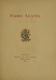 Cover of: Faded leaves