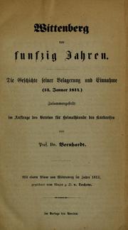 Cover of: Wihenberg vor funfzig Jahrew by Wilhelm Bernhardt
