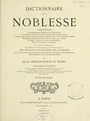 Cover of: Dictionnaire de la noblesse...