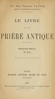 Cover of: Le livre de la priére antique