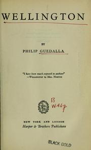 Cover of: Wellington by Philip Guedalla
