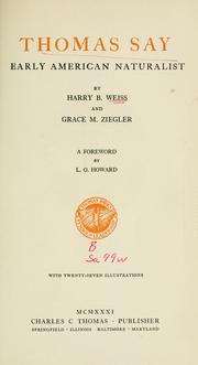 Cover of: Thomas Say by Harry B. Weiss