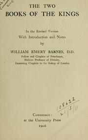 Cover of: The two Books of the Kings by William Emery Barnes