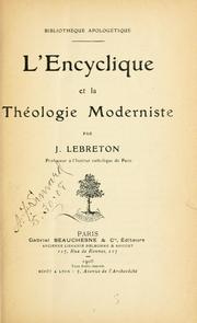 Cover of: L'encyclique et la théologie moderniste
