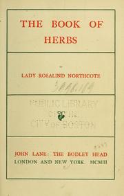 Cover of: The book of herbs by Rosalind Northcote