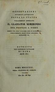 Cover of: Osservazioni sopra la statua il gladiator moribondo