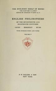 Cover of: English philosophers of the seventeenth and eighteenth centuries