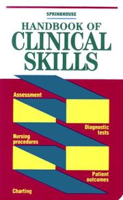Cover of: Handbook of clinical skills.