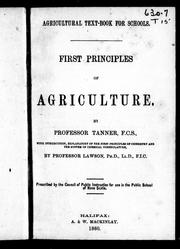 Cover of: First principles of agriculture